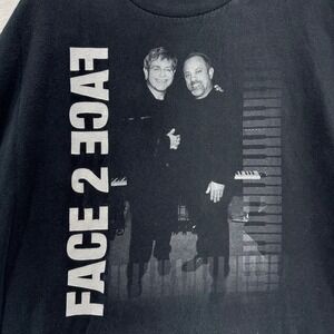 VTG Billy Joel Elton John Face 2 Face Tour 2002 Concert T-Shirt Merch Y2K Music
